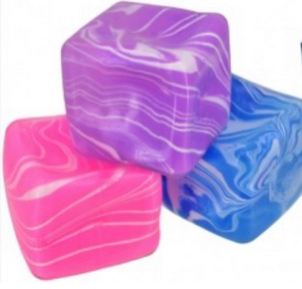 Squishy Squeeze Marble Coloured Cube Assorted