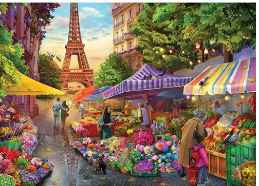Holdson Travel Abroad 2 Paris Flower Market 1000 Pc Puzzle