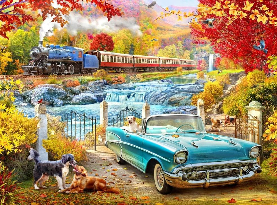 Holdson A Road Less Travelled Steam Train In Fall 1000 Pc Puzzle