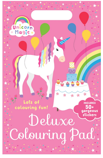 Unicorn Magic Dleuxe Colouring Pad A4 With Stickers