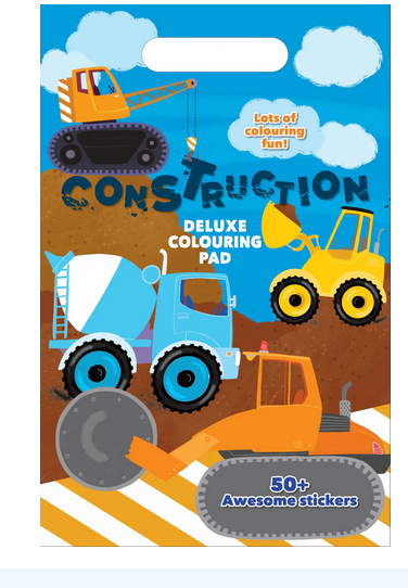 Construction Dleuxe Colouring Pad With Stickers