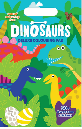 Dinosaur Deluxe Colouring Pad A4 With Stickers