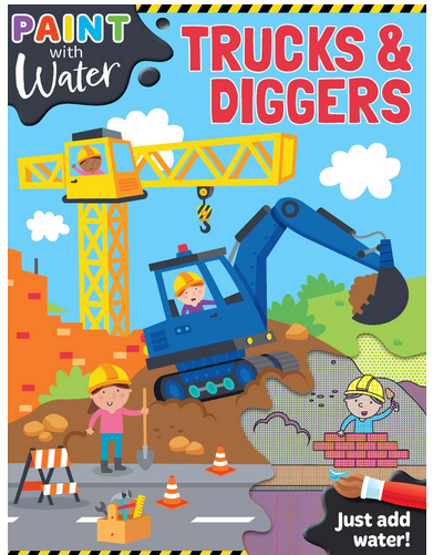 Paint With Water Trucks & Diggers Colour Book