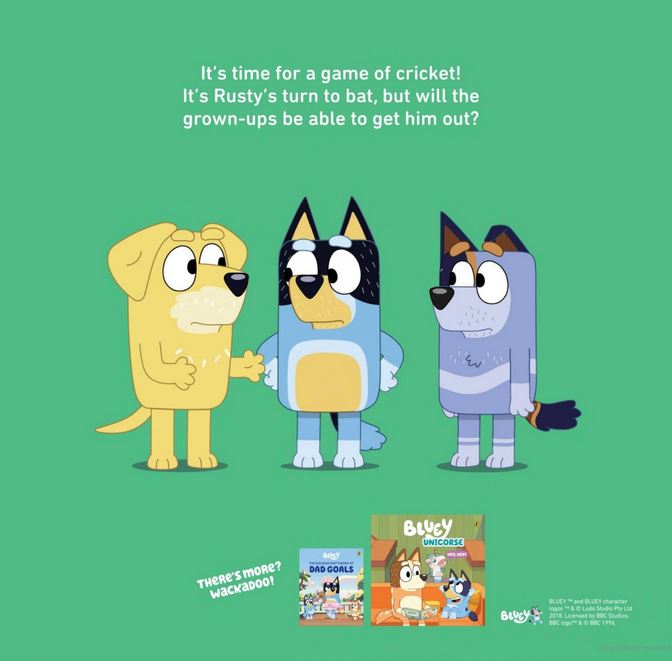 Bluey Cricket Hard Cover Story Picture Book