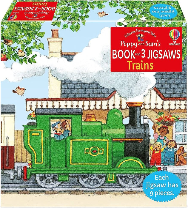 Usborne Poppy And Sam's Trains Book And 3 Jigsaws