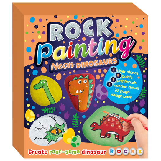 Crafting Fun: Neon Dinosaur Rock Painting