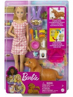 Barbie Malibu Newborn Pups Doll And Pets Playset