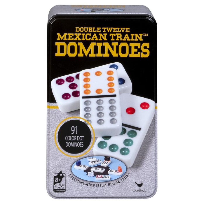 Double 12 Coloured Dominoes With Mexican Train